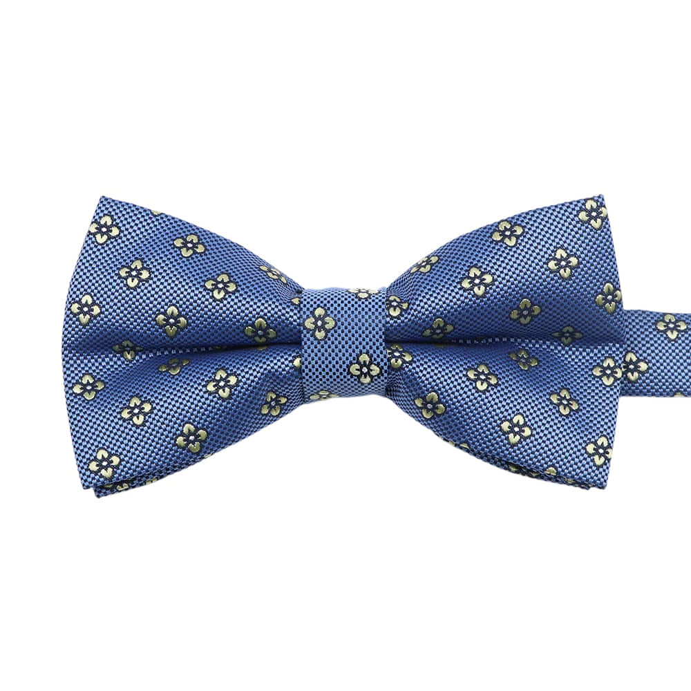 Blue Gold Floral Bowtie
