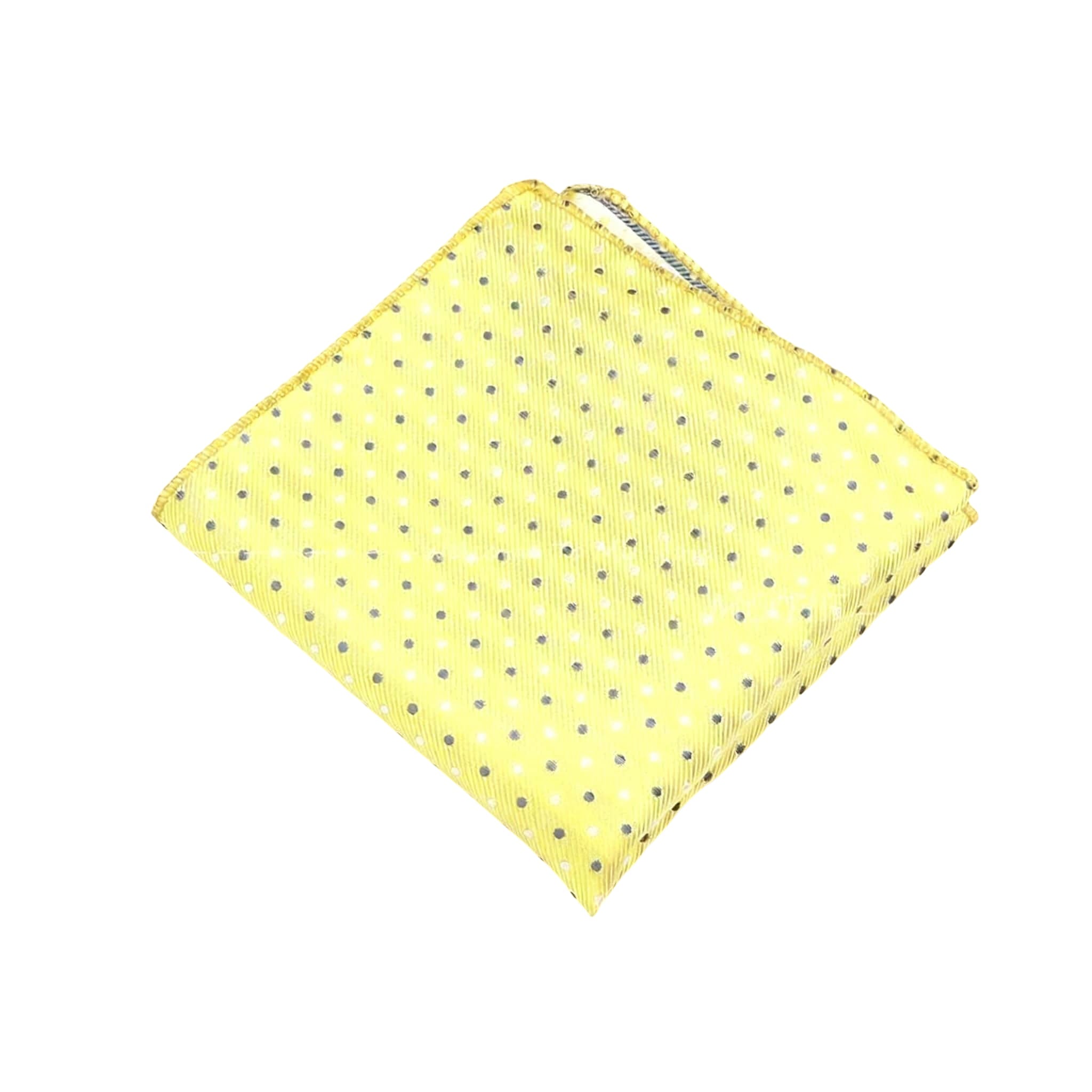 Yellow White Polka Dot Pocket Square