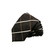 Brown White Plaid Necktie
