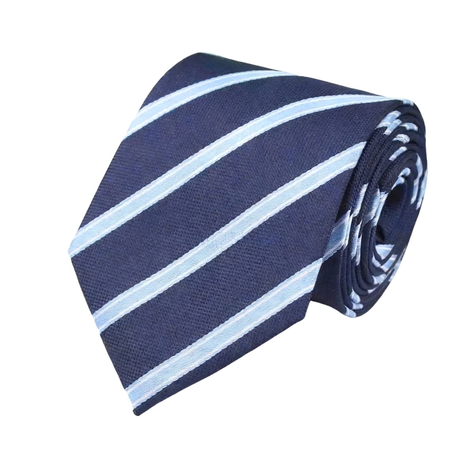 Navy Blue With Light Blue Stripes Necktie