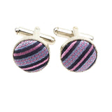 Blue Pink Striped Cufflink