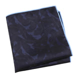 Navy Blue Dark Blue Leaf Pocket Square