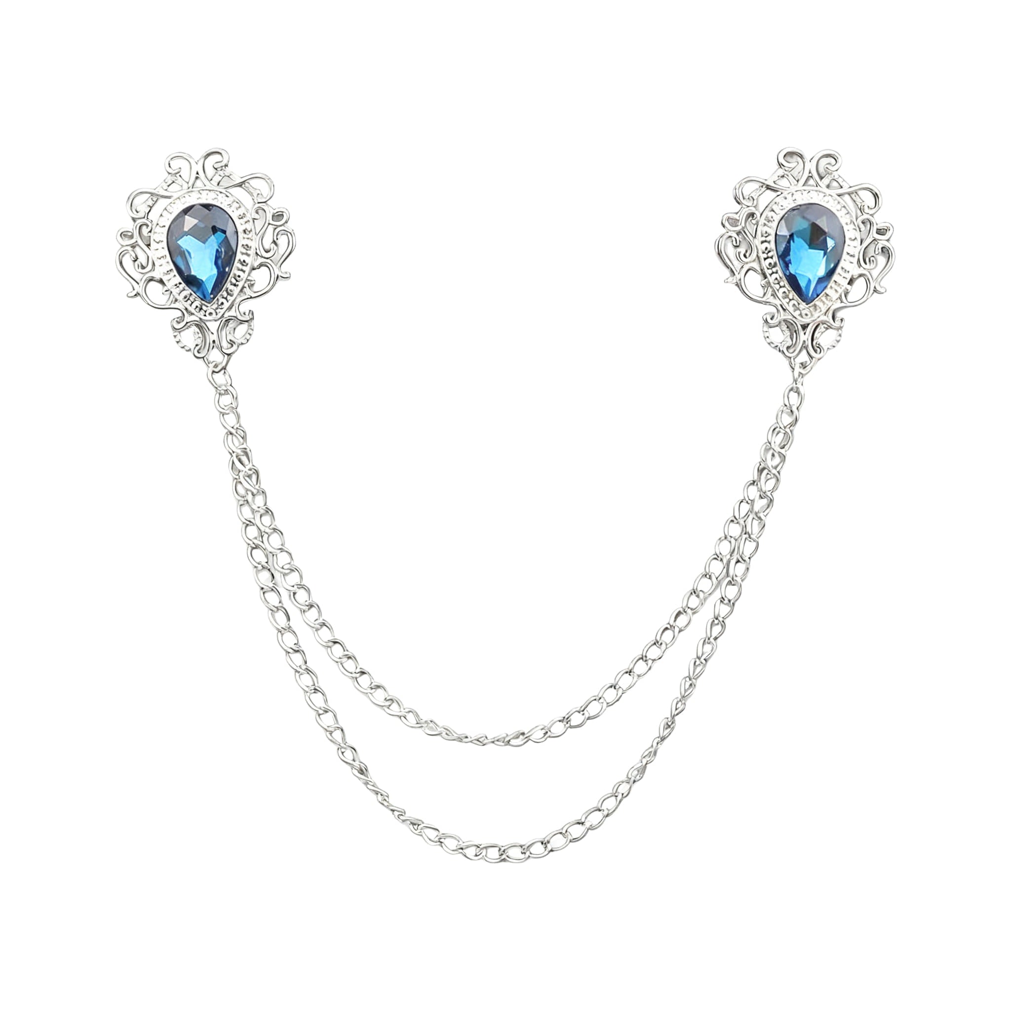 Silver Blue Rhinestone Accessorie