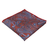 Brown Blue Paisley Pocket Square