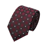 Burgundy White Checkered Necktie