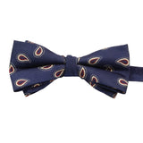 Navy Blue Red Paisley Bowtie