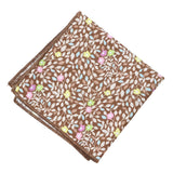 Brown Multicolor Floral Pocket Square