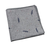 Gray Blue Feather Pocket Square