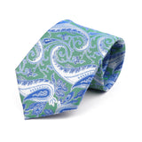 Green Blue Paisley Necktie