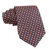 Dark Blue With Orange Pipe Necktie