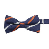 Navy Blue Orange Striped Bowtie