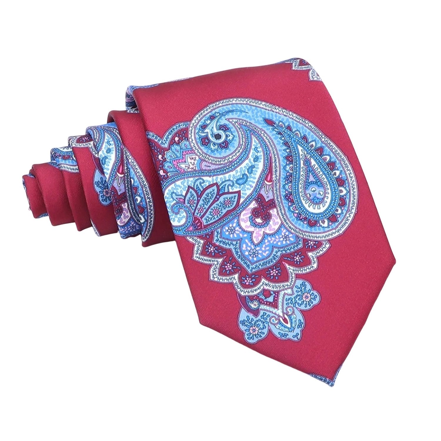 Red With Blue Paisley Necktie