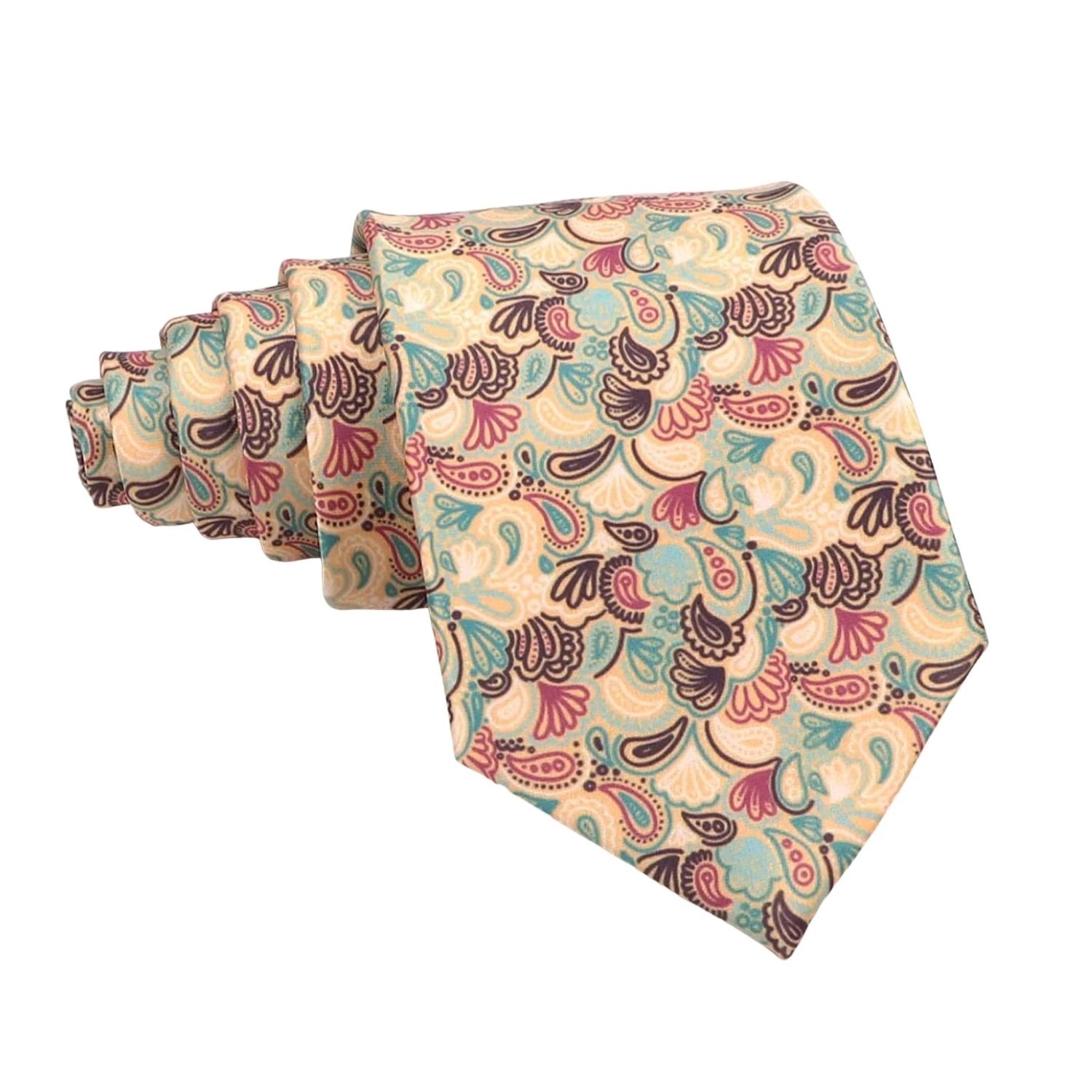 Brown With Pink Floral Necktie