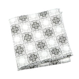 Silver Black Patterned Pocket Square