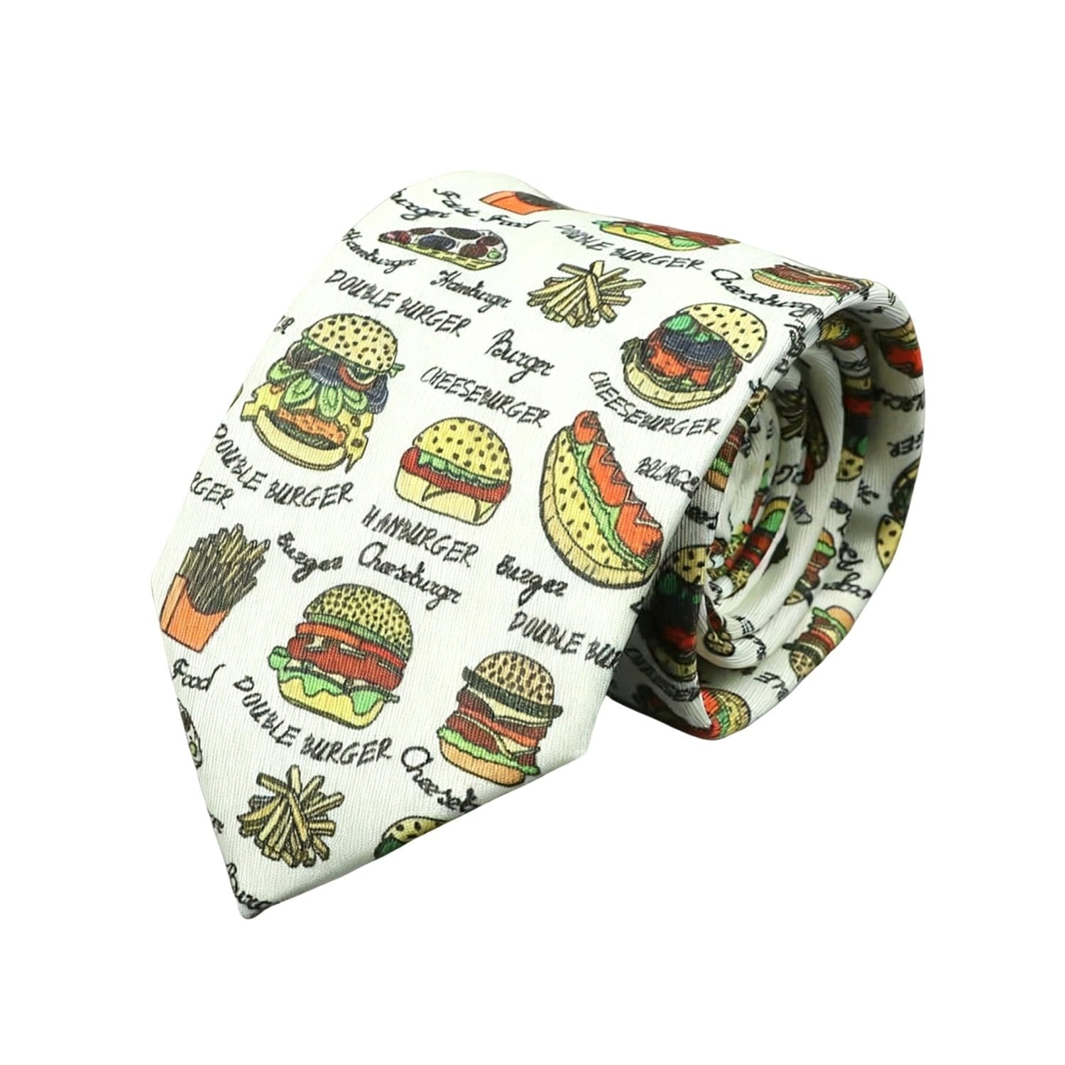 White With Colorful Bottles&Glasses Necktie