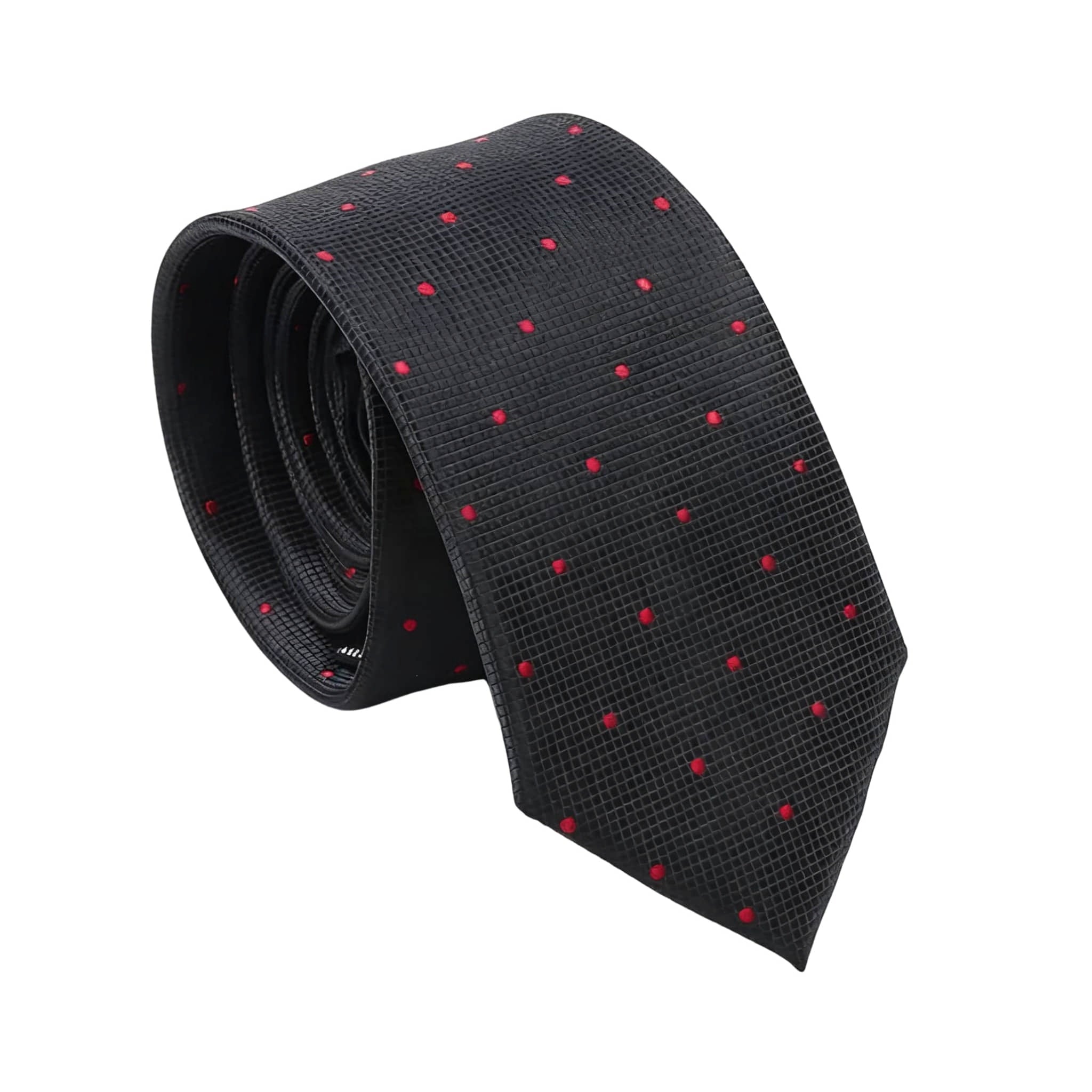 Black Red Polka Dot Necktie