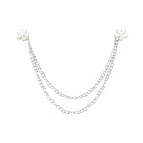 Silver White Floral Lapel Pin