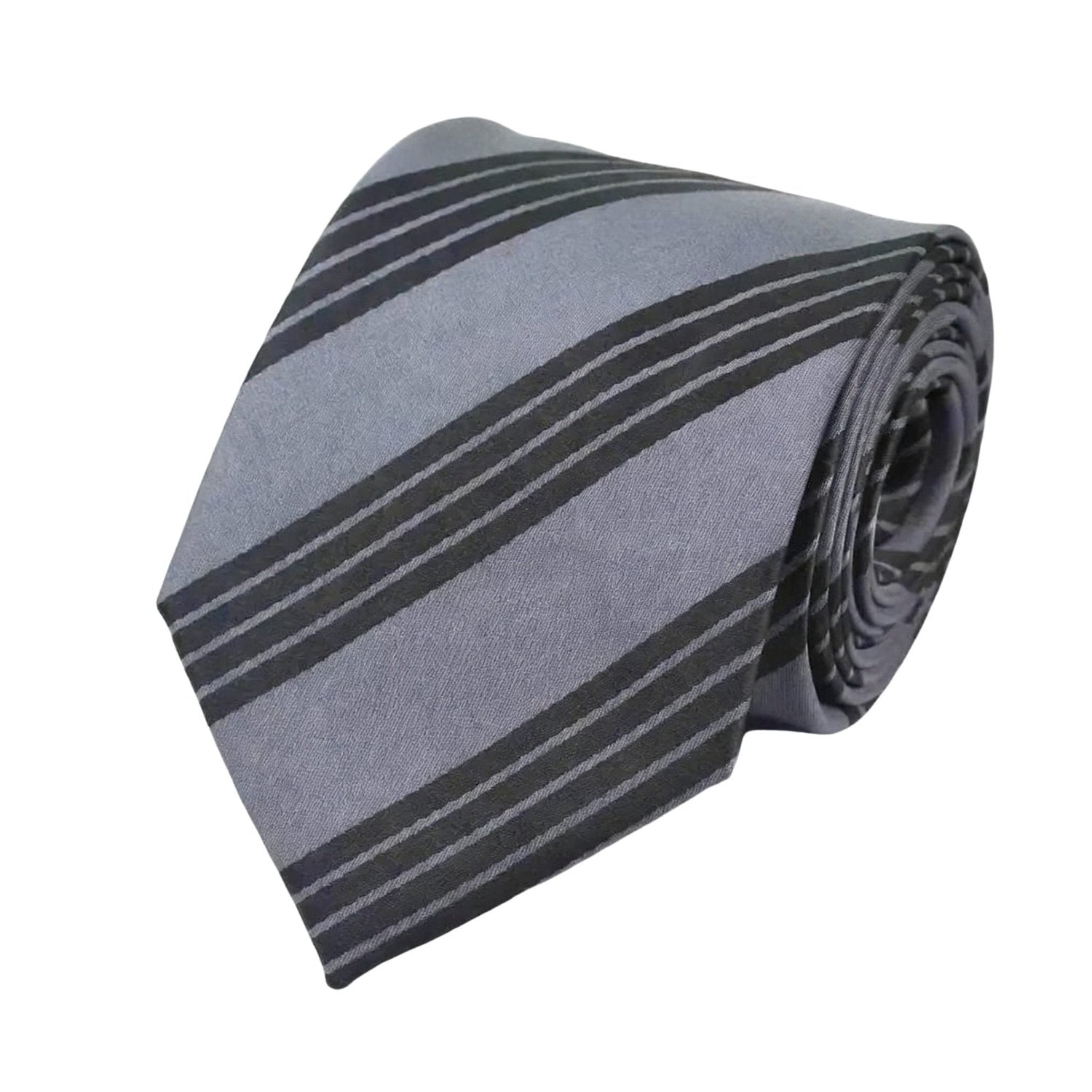 Gray With Black Stripes Necktie