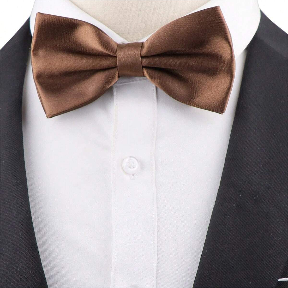 ZONFAZ Silk Solid Color Bowtie for Men Classical Formal Casual Wedding Business Bow Tie