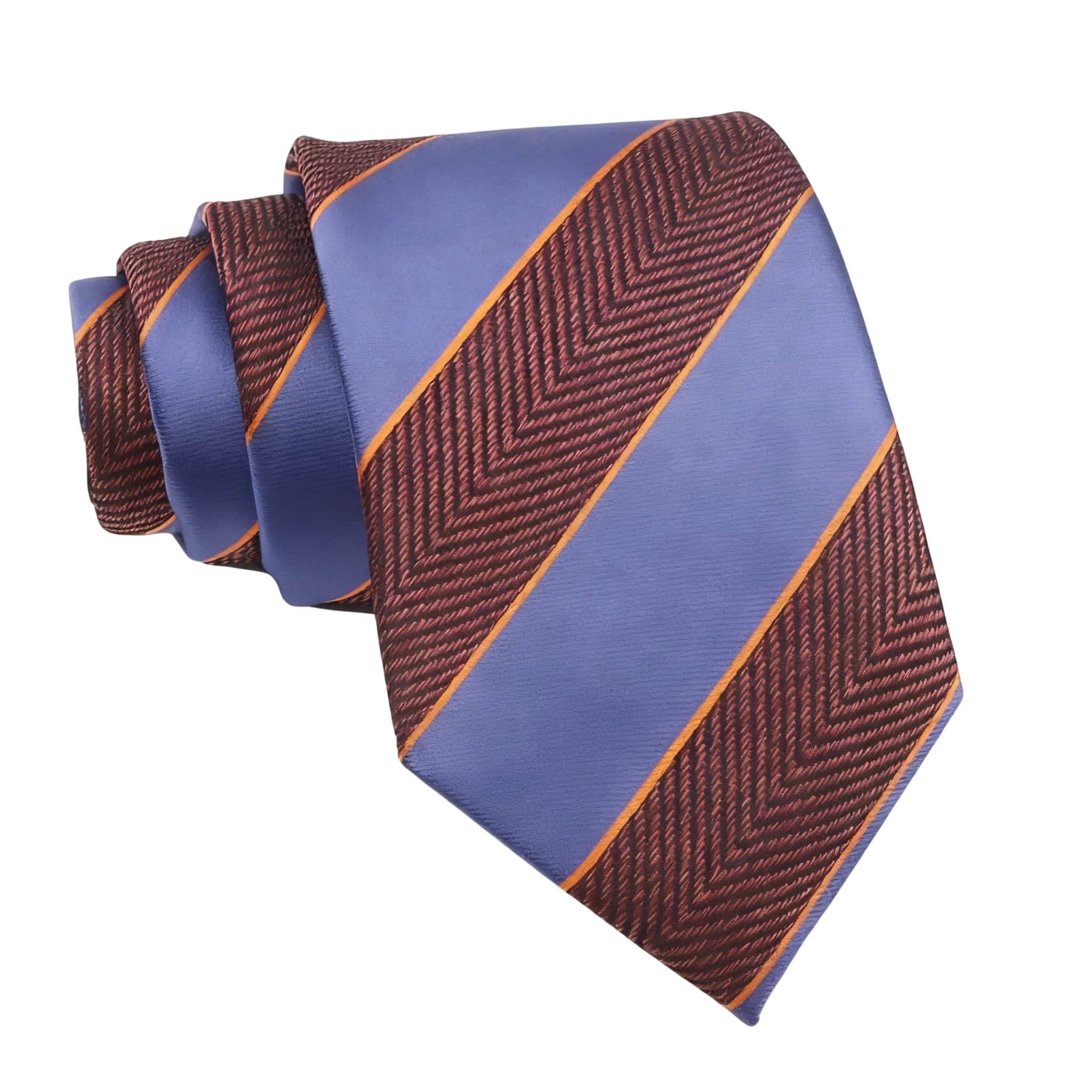 Blue Brown Striped Necktie