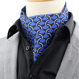 Black Blue Floral Ascot