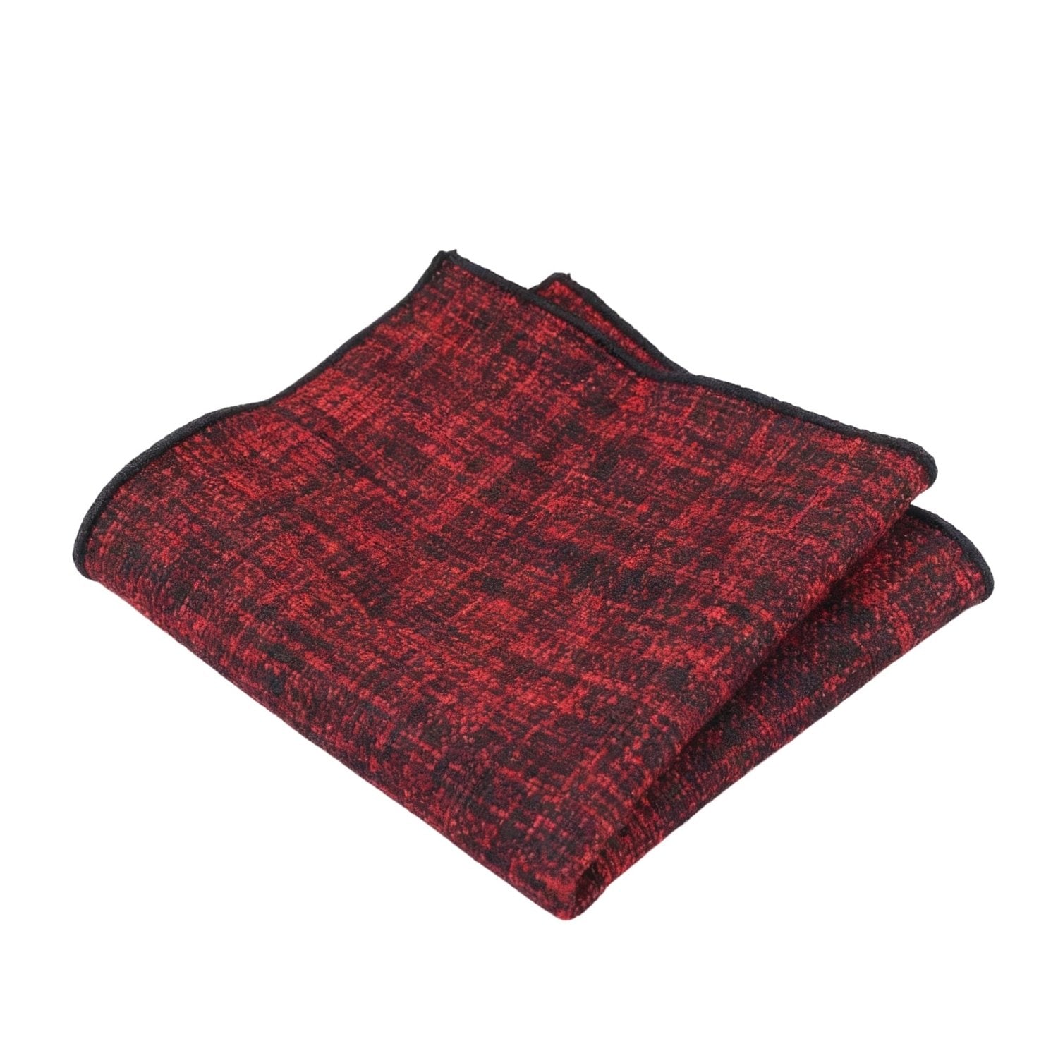 Black with Red Plaid Pocket Square