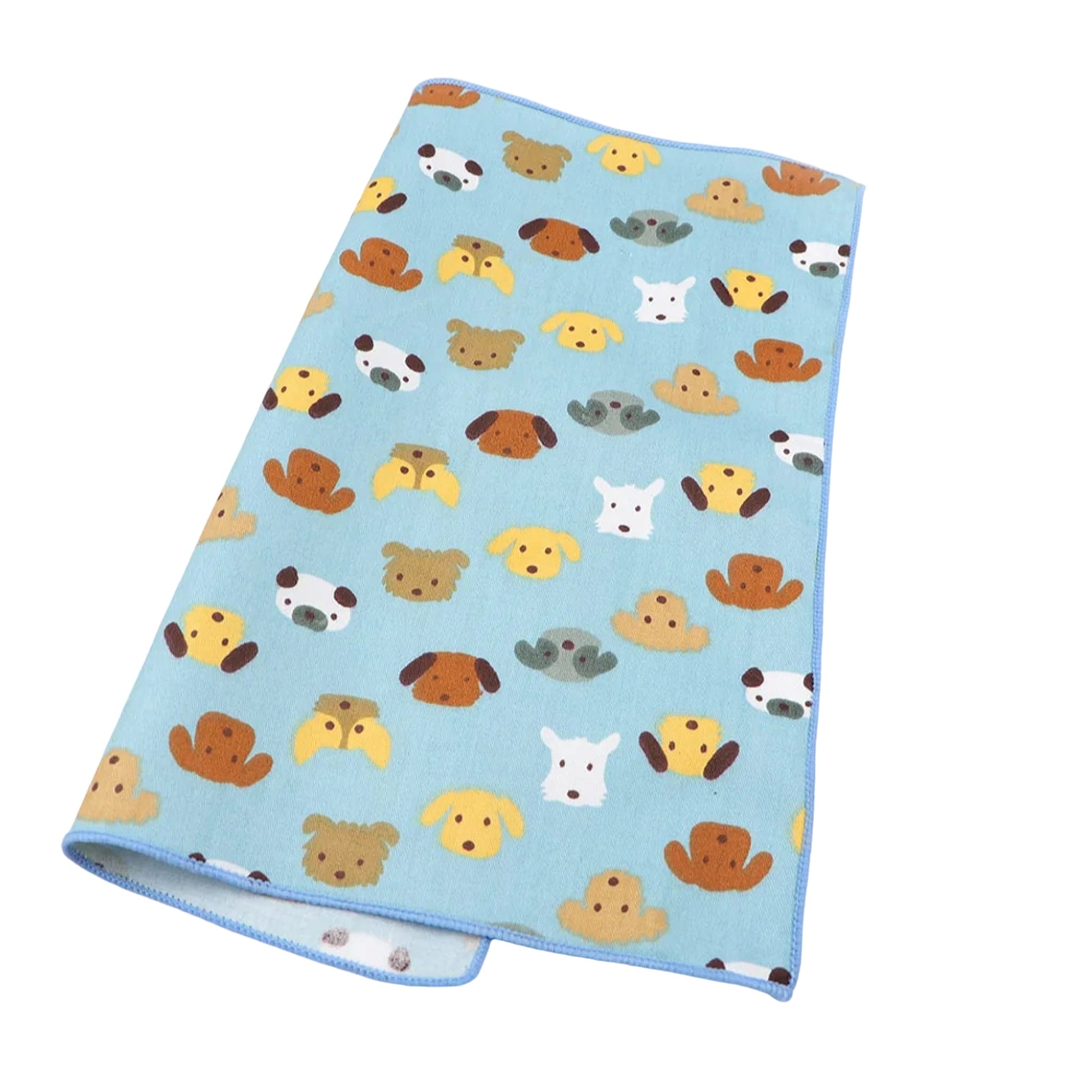 Light Blue Brown Dog Pocket Square