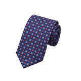 Navy Blue Red Floral Necktie