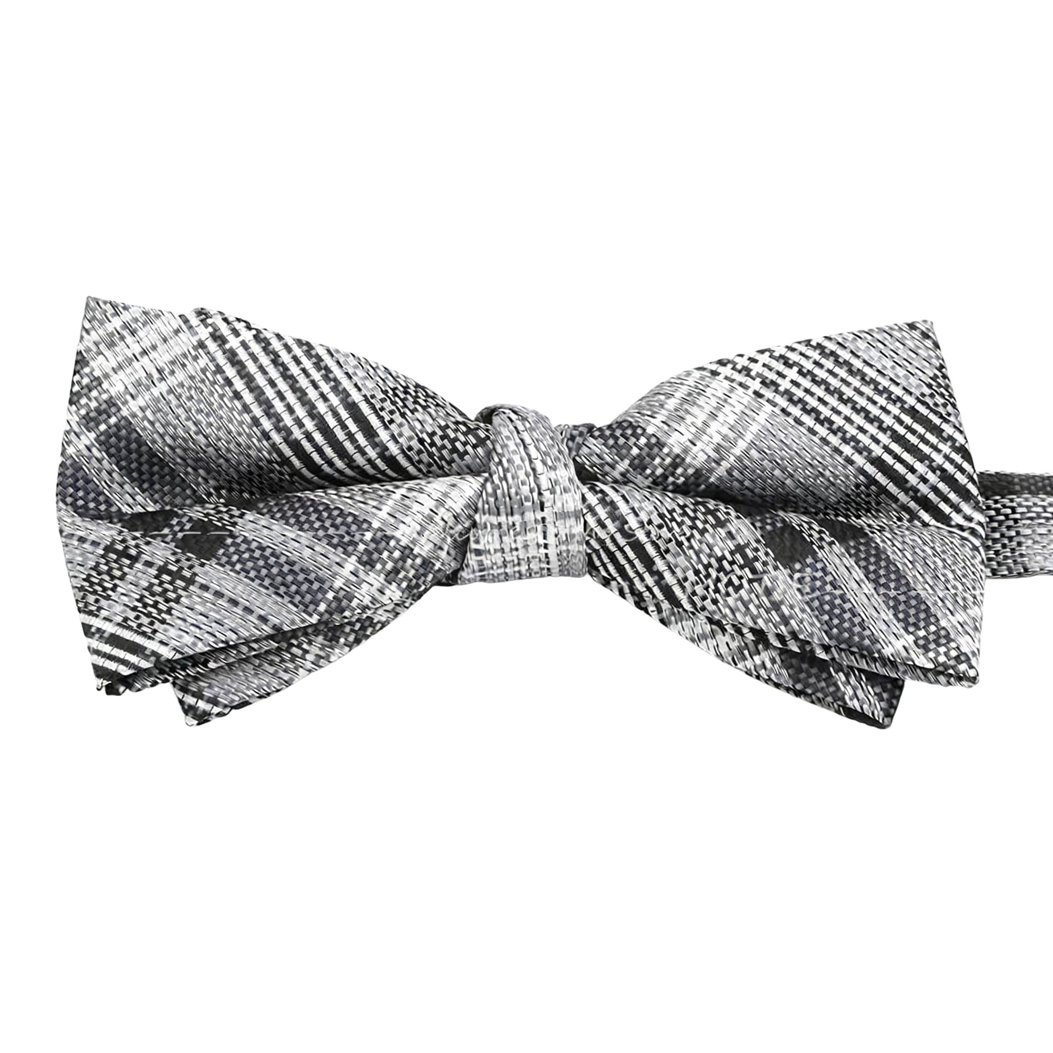 Gray Black Plaid Bowtie
