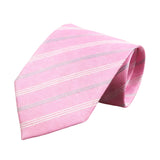 Pink White Striped Necktie