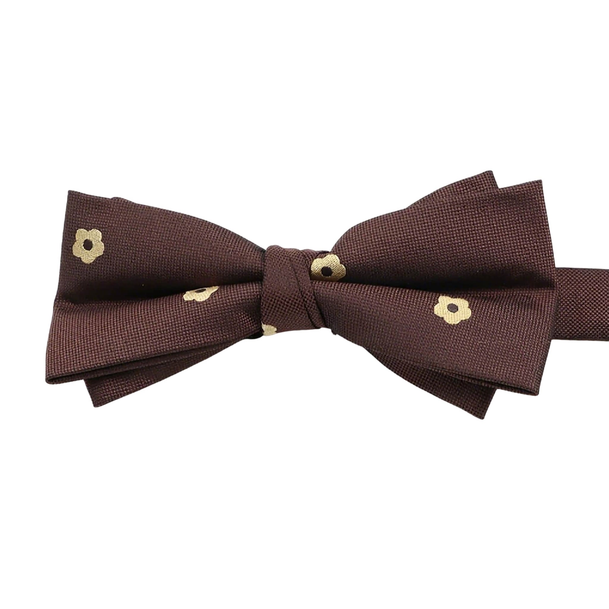 Brown Beige Floral Bowtie