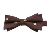 Brown Beige Floral Bowtie