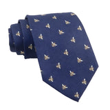 Navy Blue Gold Bee Necktie