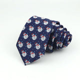 Navy Blue With White Snowman Necktie