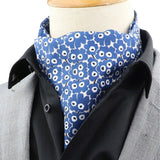 Blue White Floral Ascot