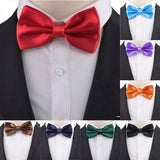 ZONFAZ Silk Solid Color Bowtie for Men Classical Formal Casual Wedding Business Bow Tie