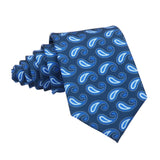 Navy Blue White Paisley Necktie