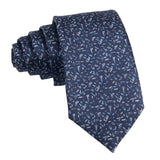 Navy Blue With Light Blue White Abstract Necktie