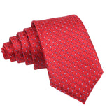 Red With Blue Square Grid Necktie
