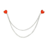 Silver Red Solid Lapel Pin