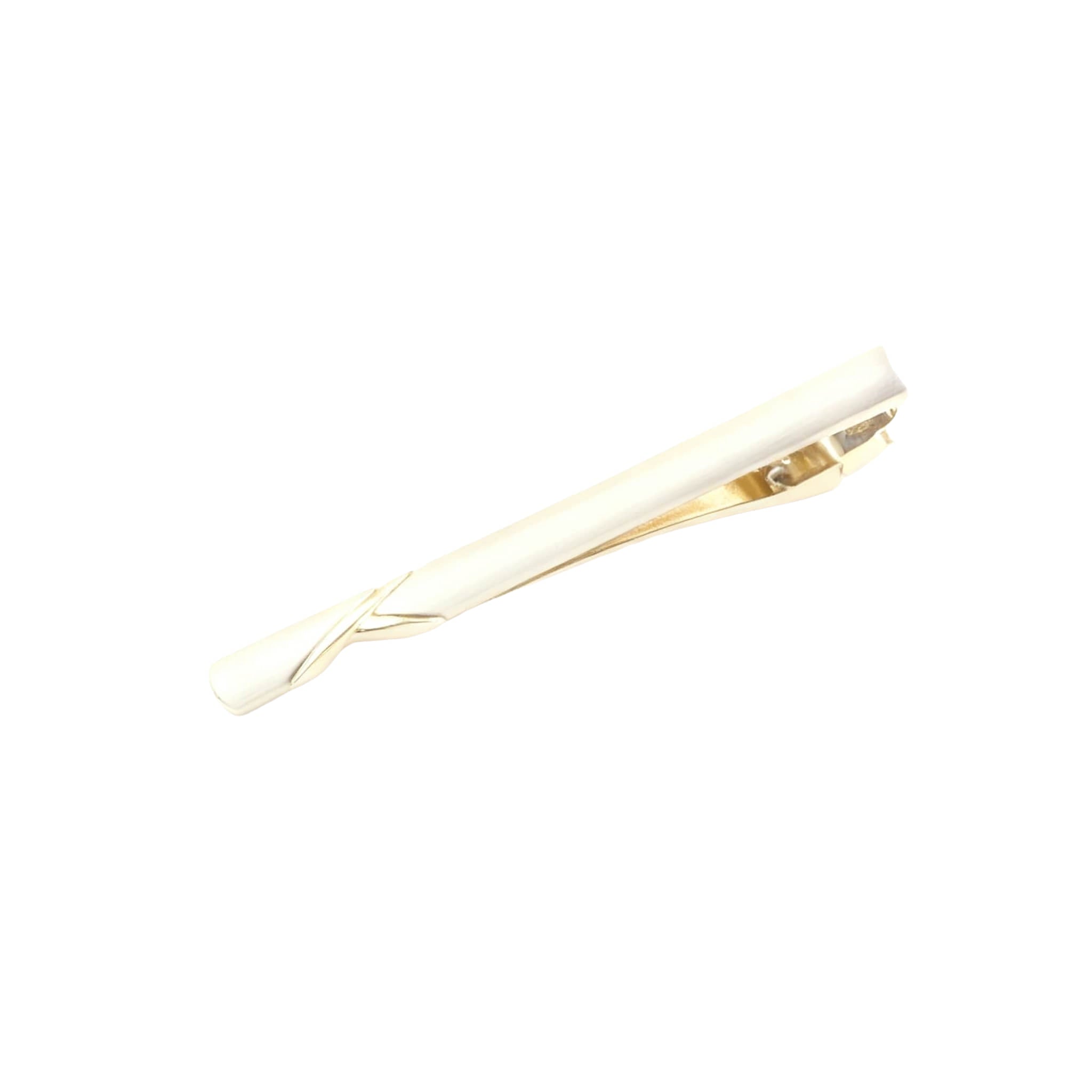 Silver Gold Patterned Tie Bar