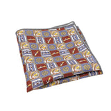 Burgundy Yellow Checkered Pocket Square