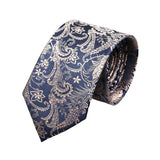 Navy Blue Gold Floral Necktie