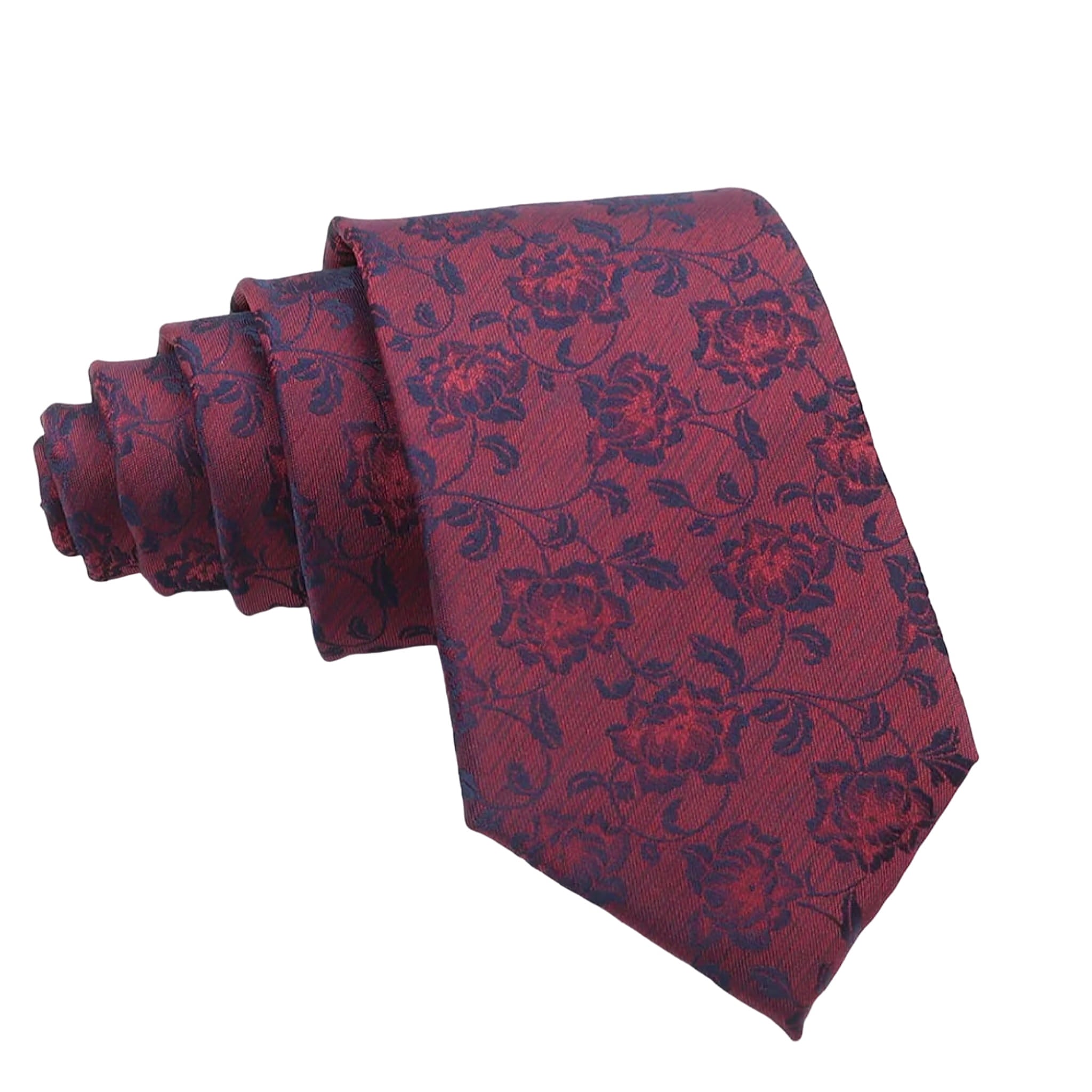 Burgundy None Solid Necktie