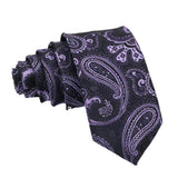 Black Purple Paisley Necktie