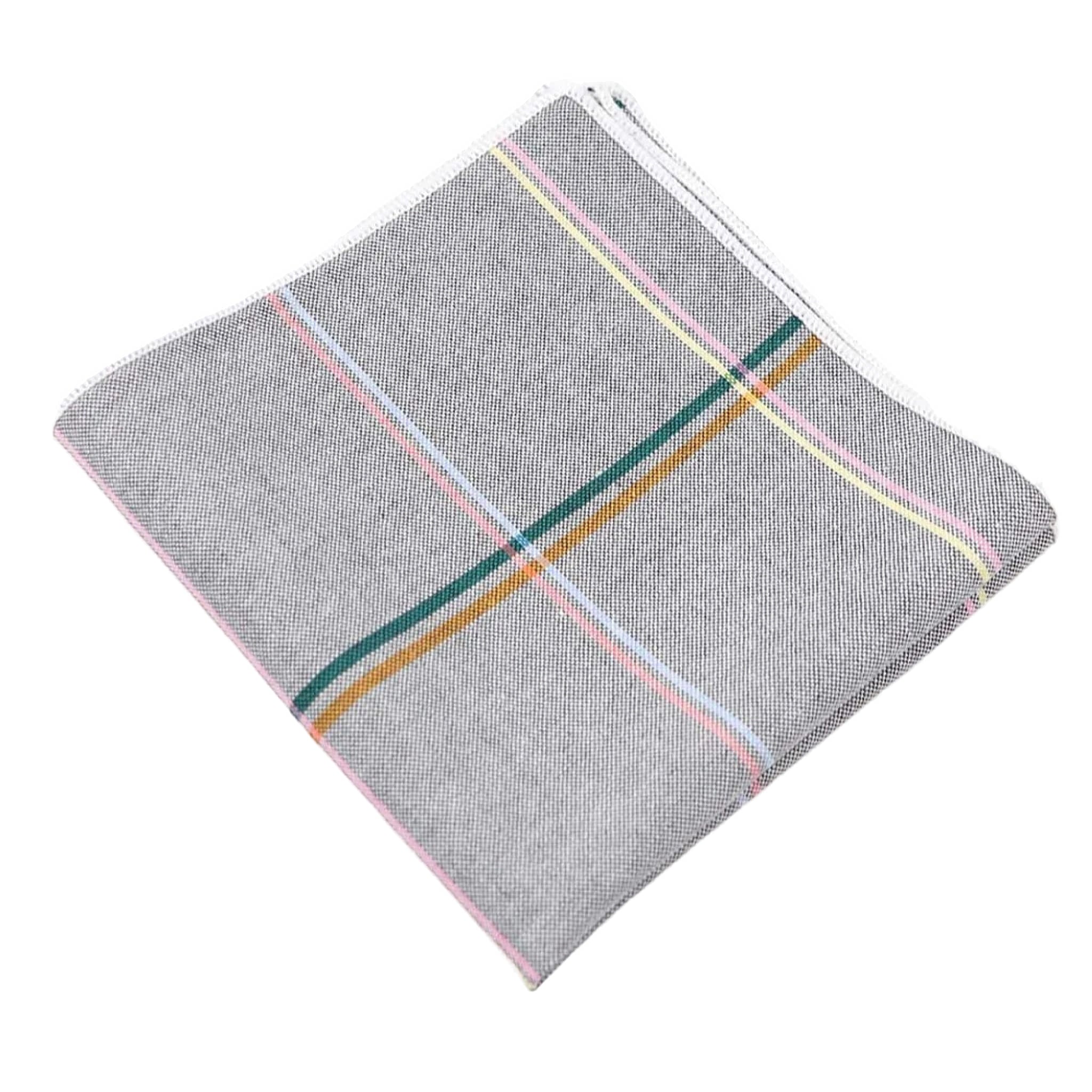 Grey Plaid Pocket Square