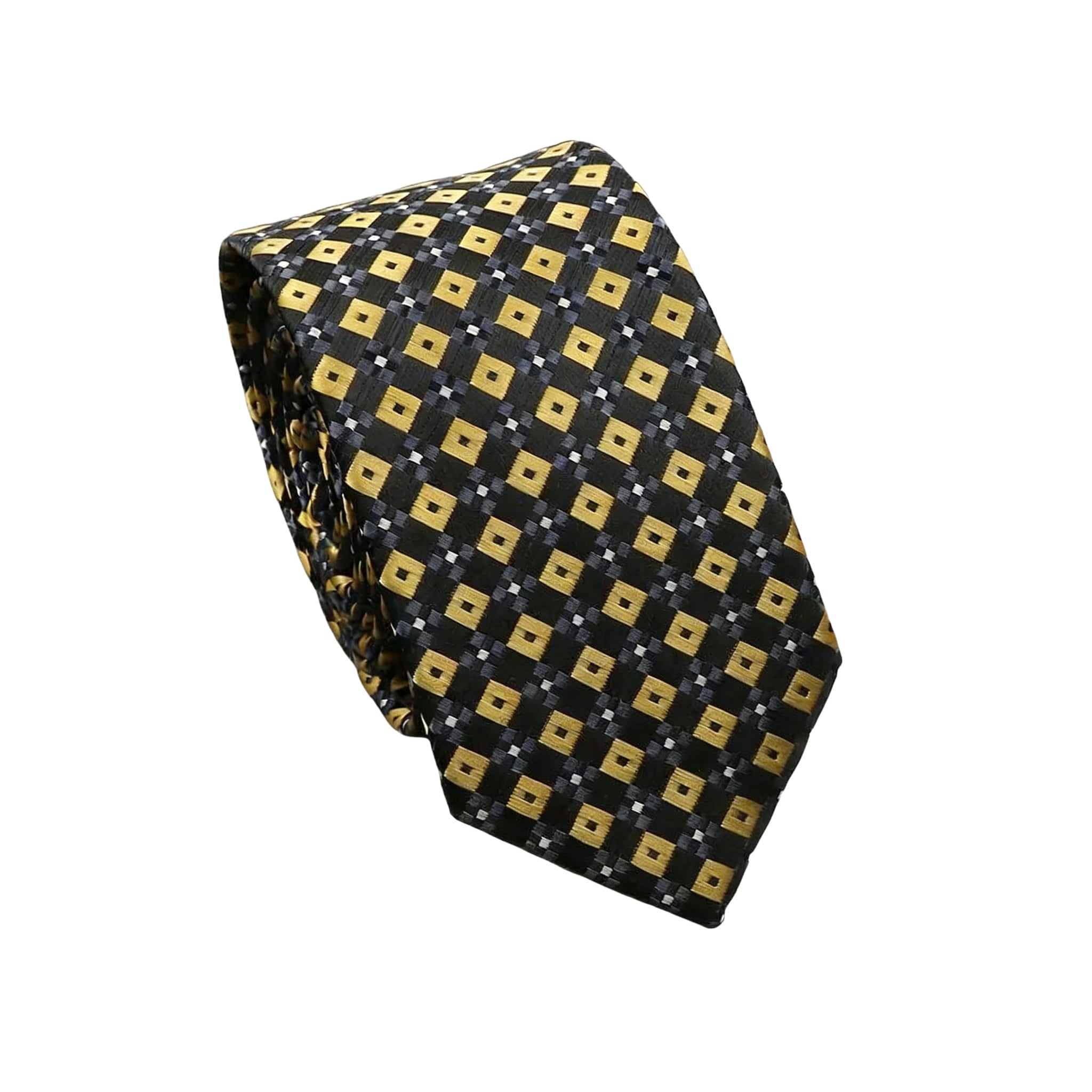Black Yellow Square Necktie