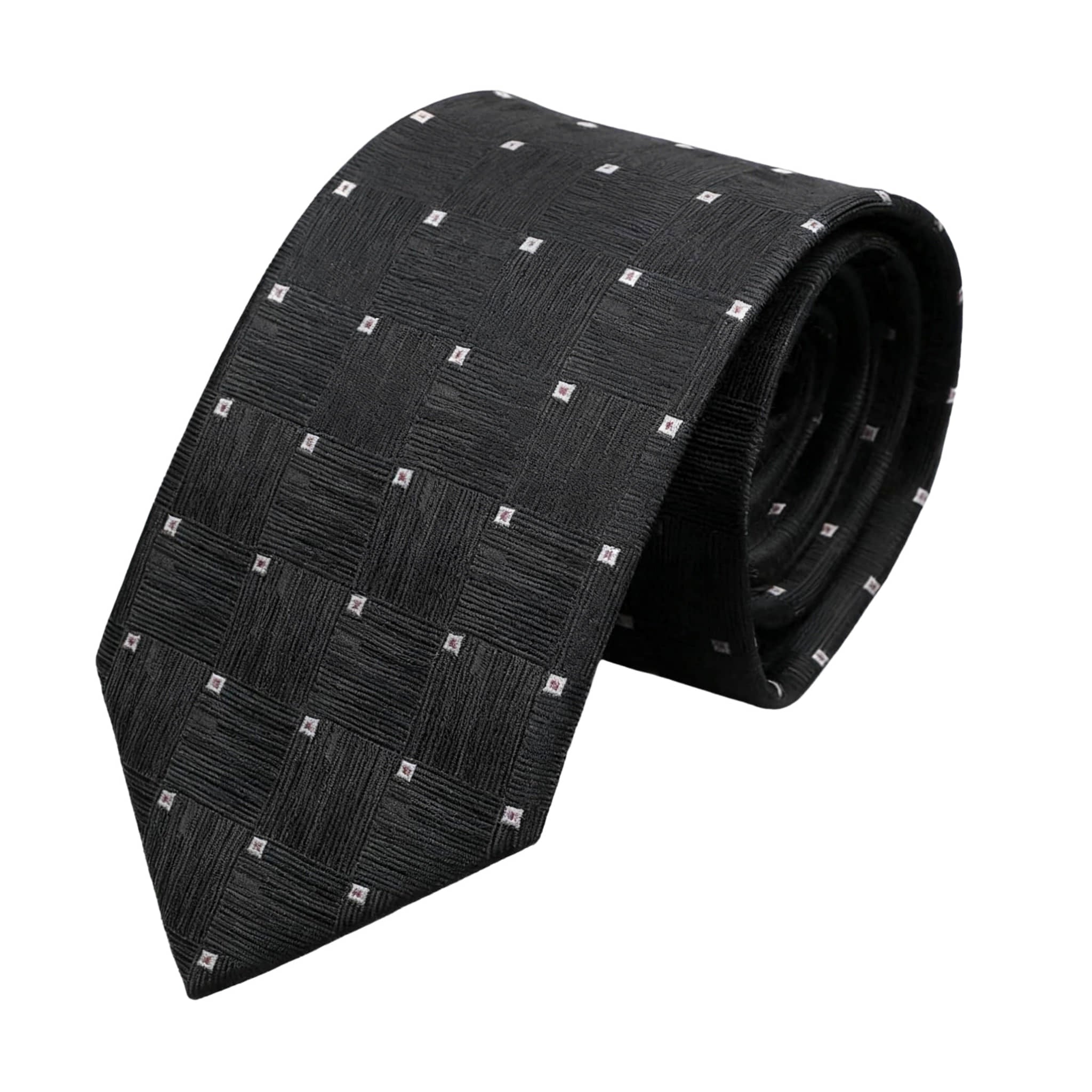 Black Red Geometric Necktie