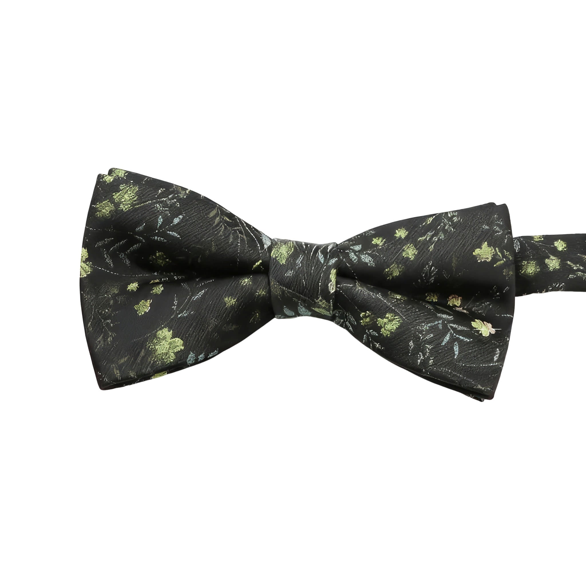 Black Green Floral Bowtie