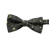Black Green Floral Bowtie
